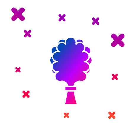 Color Sauna broom icon isolated on white background. Broom from birch twigs, branches for Russian steam bath, sauna, washhouse. Gradient random dynamic shapes. Vectorのイラスト素材