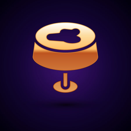 Gold Stain on the tablecloth icon isolated on black background. Vectorのイラスト素材
