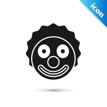 Grey Clown head icon isolated on white background. Vectorのイラスト素材