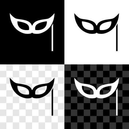 Set Festive mask icon isolated on black and white, transparent background. Merry Christmas and Happy New Year. Vectorのイラスト素材