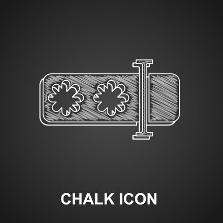 Chalk Password protection and safety access icon isolated on black background. Security, safety, protection, privacy concept. Vectorのイラスト素材