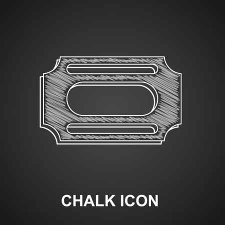 Chalk Circus ticket icon isolated on black background. Amusement park. Vectorのイラスト素材