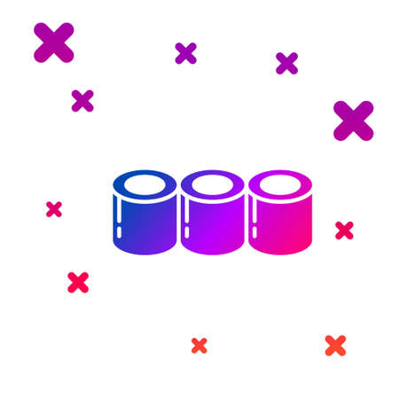 Color Sushi icon isolated on white background. Traditional Japanese food. Gradient random dynamic shapes. Vectorのイラスト素材