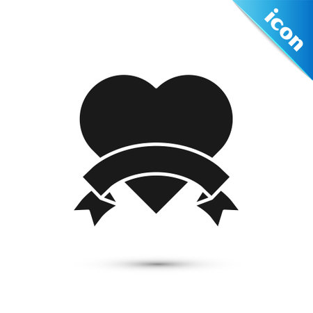 Grey Heart icon isolated on white background. Romantic symbol linked, join, passion and wedding. Valentine day symbol. Vectorのイラスト素材