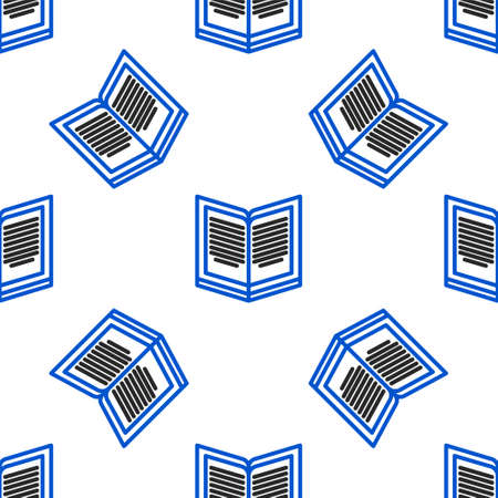 Line Open book icon isolated seamless pattern on white background. Colorful outline concept. Vectorのイラスト素材