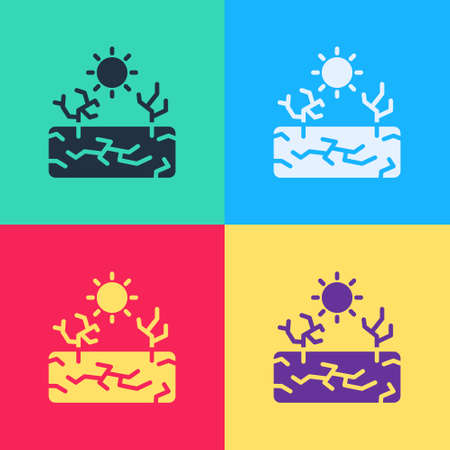 Pop art Drought icon isolated on color background. Vectorのイラスト素材