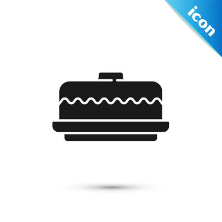 Grey Cake icon isolated on white background. Happy Birthday. Vectorのイラスト素材
