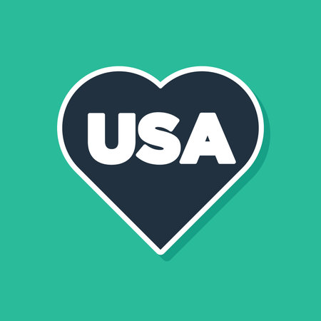 Blue USA Independence day icon isolated on green background. 4th of July. United States of America country. Vectorのイラスト素材