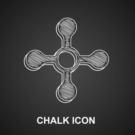 Chalk Water tap icon isolated on black background. Vectorのイラスト素材