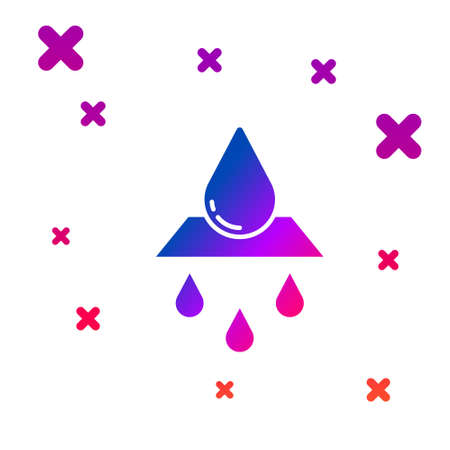 Color Recycle clean aqua icon isolated on white background. Drop of water with sign recycling. Gradient random dynamic shapes. Vectorのイラスト素材