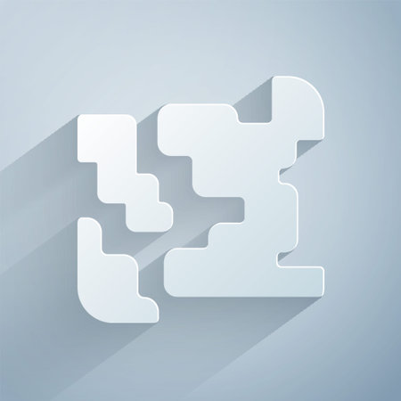 Paper cut Gaseous icon isolated on grey background. Changing the state of matter in gas. Paper art style. Vectorのイラスト素材