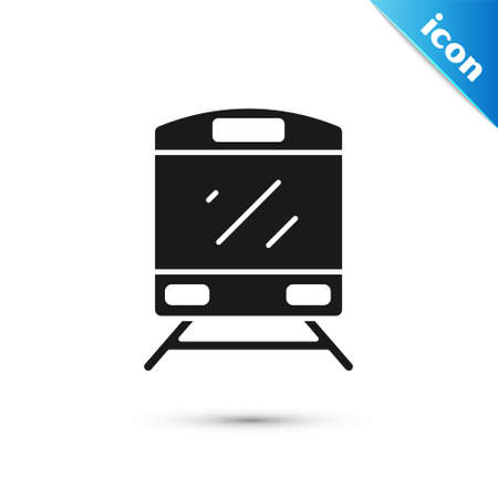 Grey Train icon isolated on white background. Public transportation symbol. Subway train transport. Metro underground. Vectorのイラスト素材