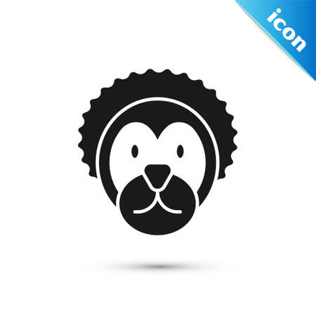 Grey Wild lion icon isolated on white background. Vectorのイラスト素材