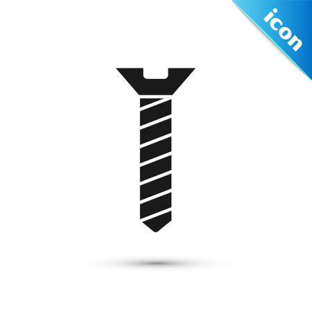 Grey Metallic screw icon isolated on white background. Vectorのイラスト素材