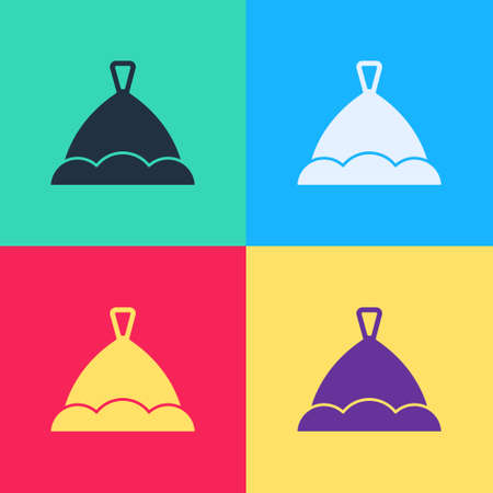 Pop art Sauna hat icon isolated on color background. Vectorのイラスト素材
