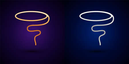 Gold and silver Lasso icon isolated on black background. Vectorのイラスト素材