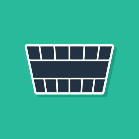 Blue Sauna bucket icon isolated on green background. Vectorのイラスト素材