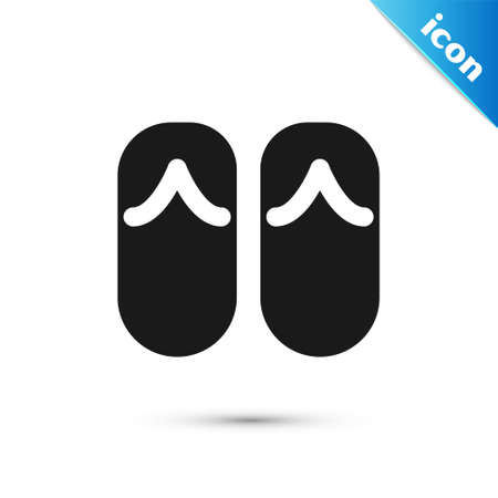 Grey Flip flops icon isolated on white background. Beach slippers sign. Vectorのイラスト素材