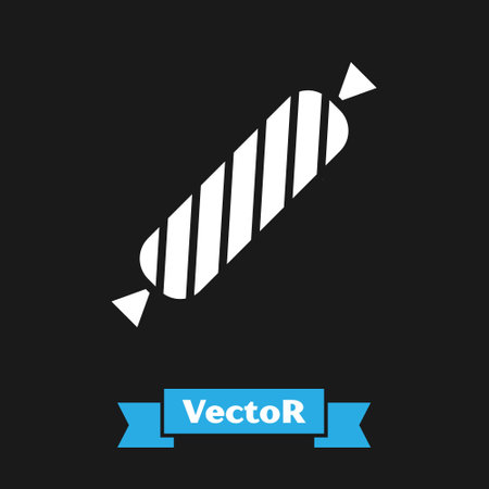 White Candy icon isolated on black background. Vectorのイラスト素材