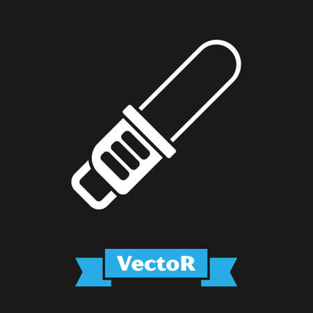 White Chainsaw icon isolated on black background. Vectorのイラスト素材