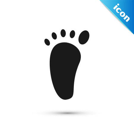 Grey Foot massage icon isolated on white background. Vectorのイラスト素材