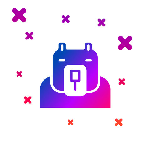 Color Polar bear head icon isolated on white background. Gradient random dynamic shapes. Vectorのイラスト素材