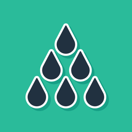 Blue Water drop icon isolated on green background. Vectorのイラスト素材