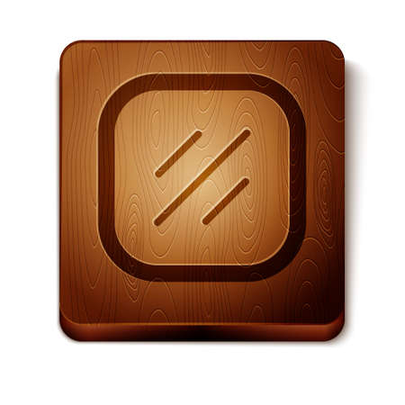 Brown Steak meat icon isolated on white background. Wooden square button. Vectorのイラスト素材