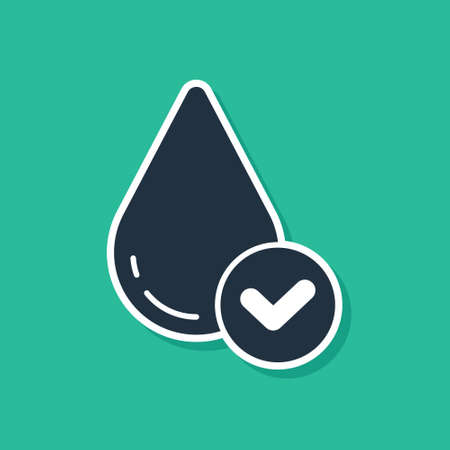 Blue Water drop icon isolated on green background. Vectorのイラスト素材