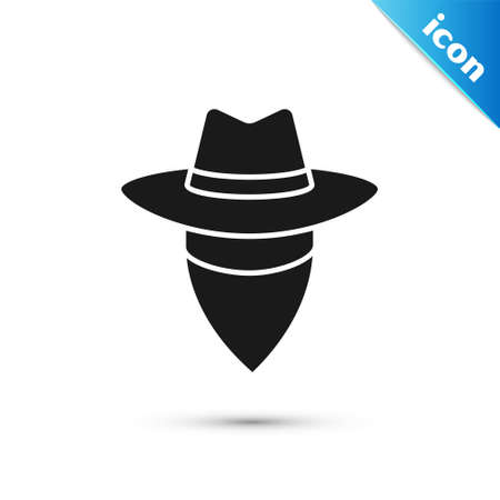Grey Cowboy icon isolated on white background. Vectorのイラスト素材