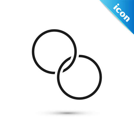 Grey Wedding rings icon isolated on white background. Bride and groom jewelry sign. Marriage symbol. Diamond ring. Vectorのイラスト素材