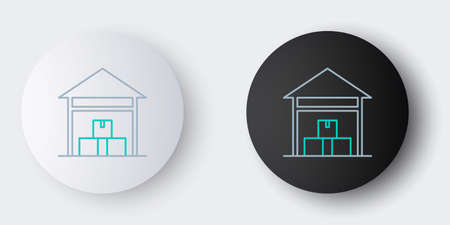 Line Warehouse icon isolated on grey background. Colorful outline concept. Vectorのイラスト素材