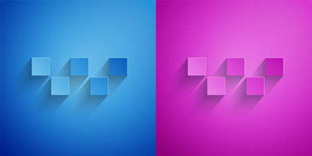Paper cut Taxi car roof icon isolated on blue and purple background. Paper art style. Vectorのイラスト素材