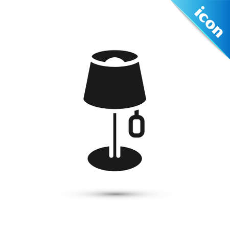 Grey Floor lamp icon isolated on white background. Vectorのイラスト素材