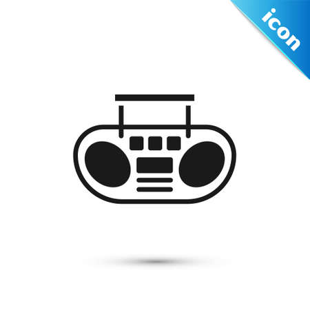 Grey Home stereo with two speakers icon isolated on white background. Music system. Vectorのイラスト素材