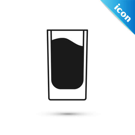 Grey Shot glass icon isolated on white background. Vectorのイラスト素材