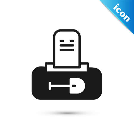 Grey Grave with tombstone icon isolated on white background. Vectorのイラスト素材