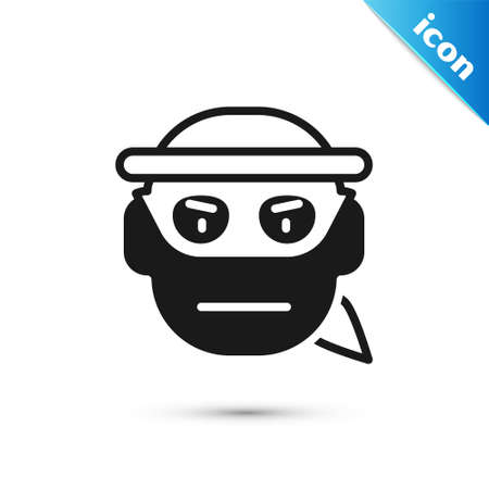 Grey Bandit icon isolated on white background. Vectorのイラスト素材