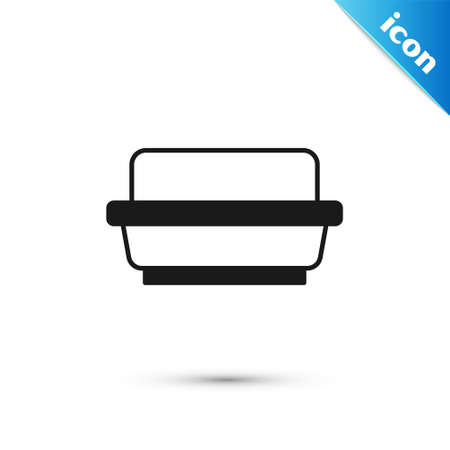 Grey Butter in a butter dish icon isolated on white background. Butter brick on plate. Milk based product. Natural dairy product. Vectorのイラスト素材