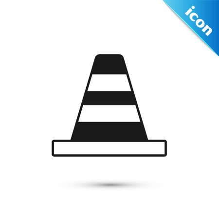 Grey Traffic cone icon isolated on white background. Vectorのイラスト素材