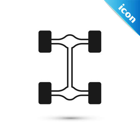 Grey Chassis car icon isolated on white background. Vectorのイラスト素材