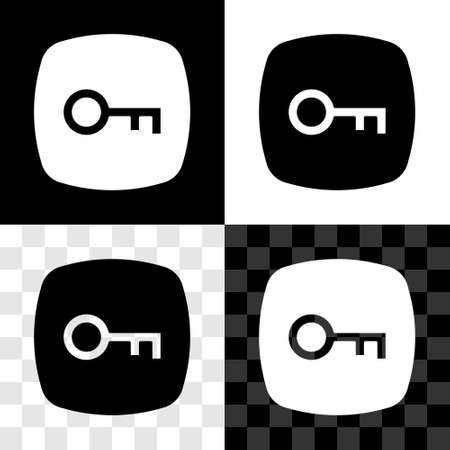 Set Key icon isolated on black and white, transparent background. Vectorのイラスト素材