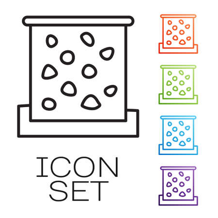 Black line Climbing wall icon isolated on white background. Set icons colorful. Vectorのイラスト素材