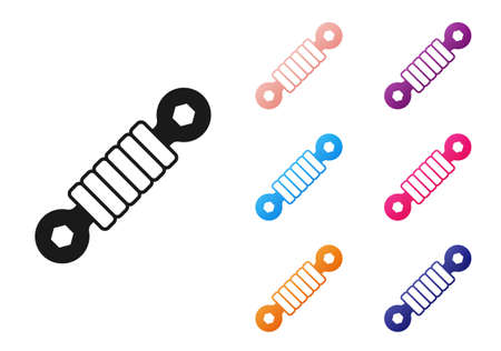 Black Shock absorber icon isolated on white background. Set icons colorful. Vectorのイラスト素材