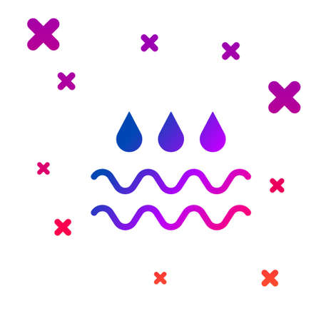 Color Wave with water drop icon isolated on white background. Gradient random dynamic shapes. Vectorのイラスト素材