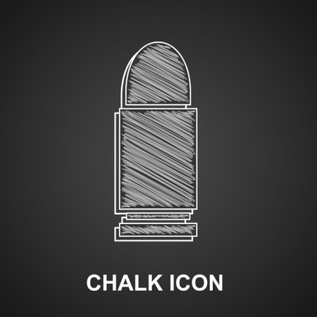 Chalk Bullet icon isolated on black background. Vectorのイラスト素材