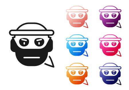 Black Bandit icon isolated on white background. Set icons colorful. Vectorのイラスト素材