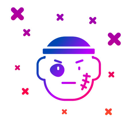 Color Bandit icon isolated on white background. Gradient random dynamic shapes. Vectorのイラスト素材