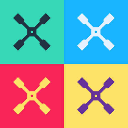 Pop art Wheel wrench icon isolated on color background. Wheel brace. Vectorのイラスト素材