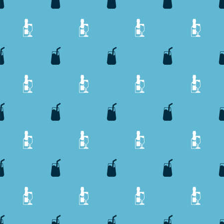 Set Cocktail and Champagne bottle and glass on seamless pattern. Vectorのイラスト素材